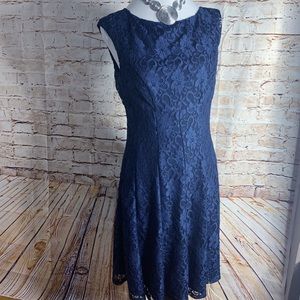 ralph lauren lace fit and flare dress